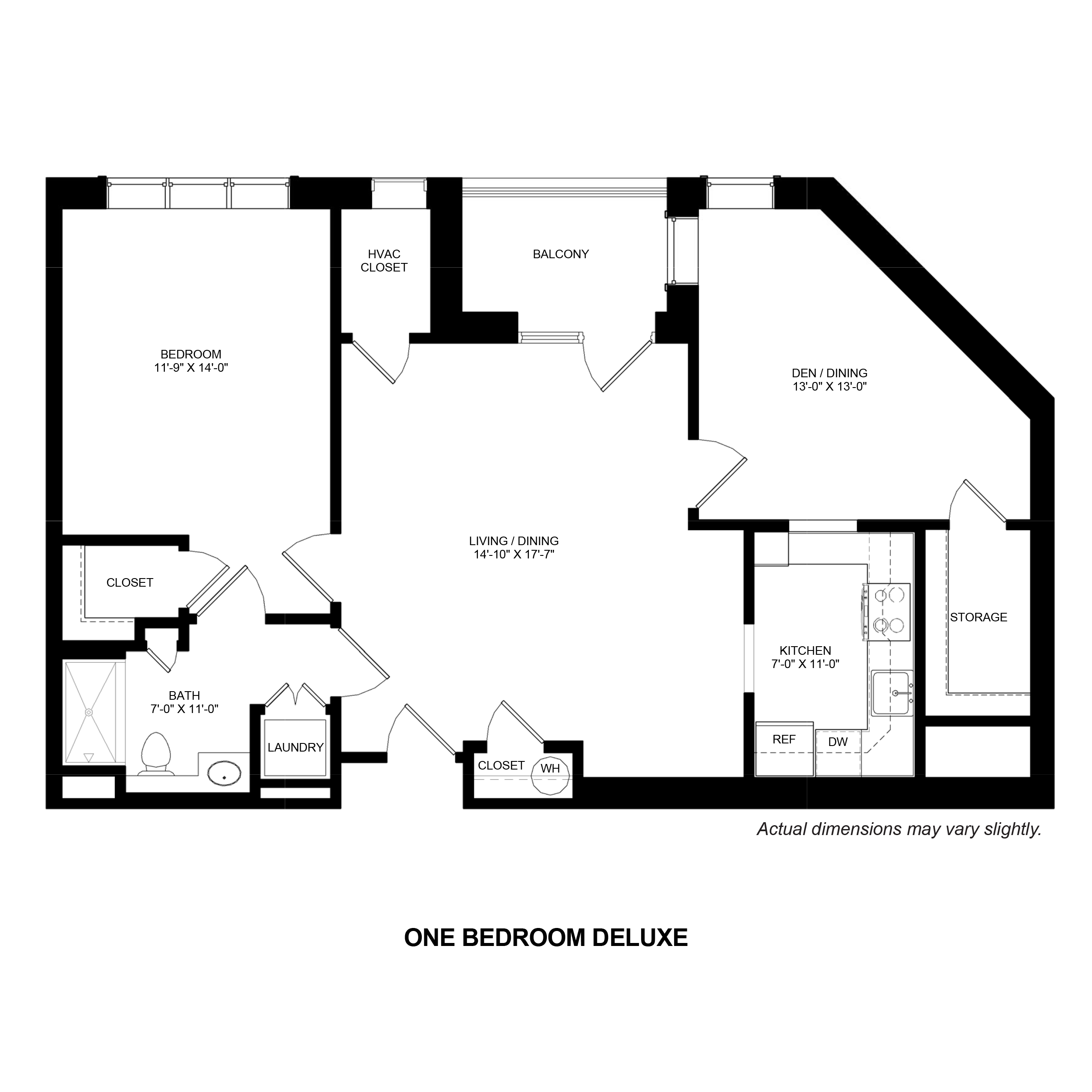 One Bedroom Deluxe floor plan